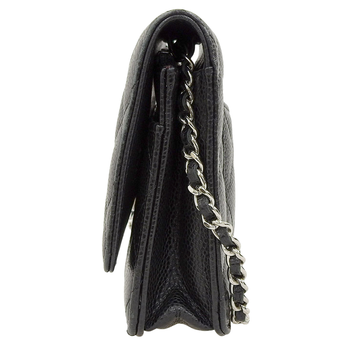 Matelasse Chain Wallet in Caviar Leather, Black, AP0250