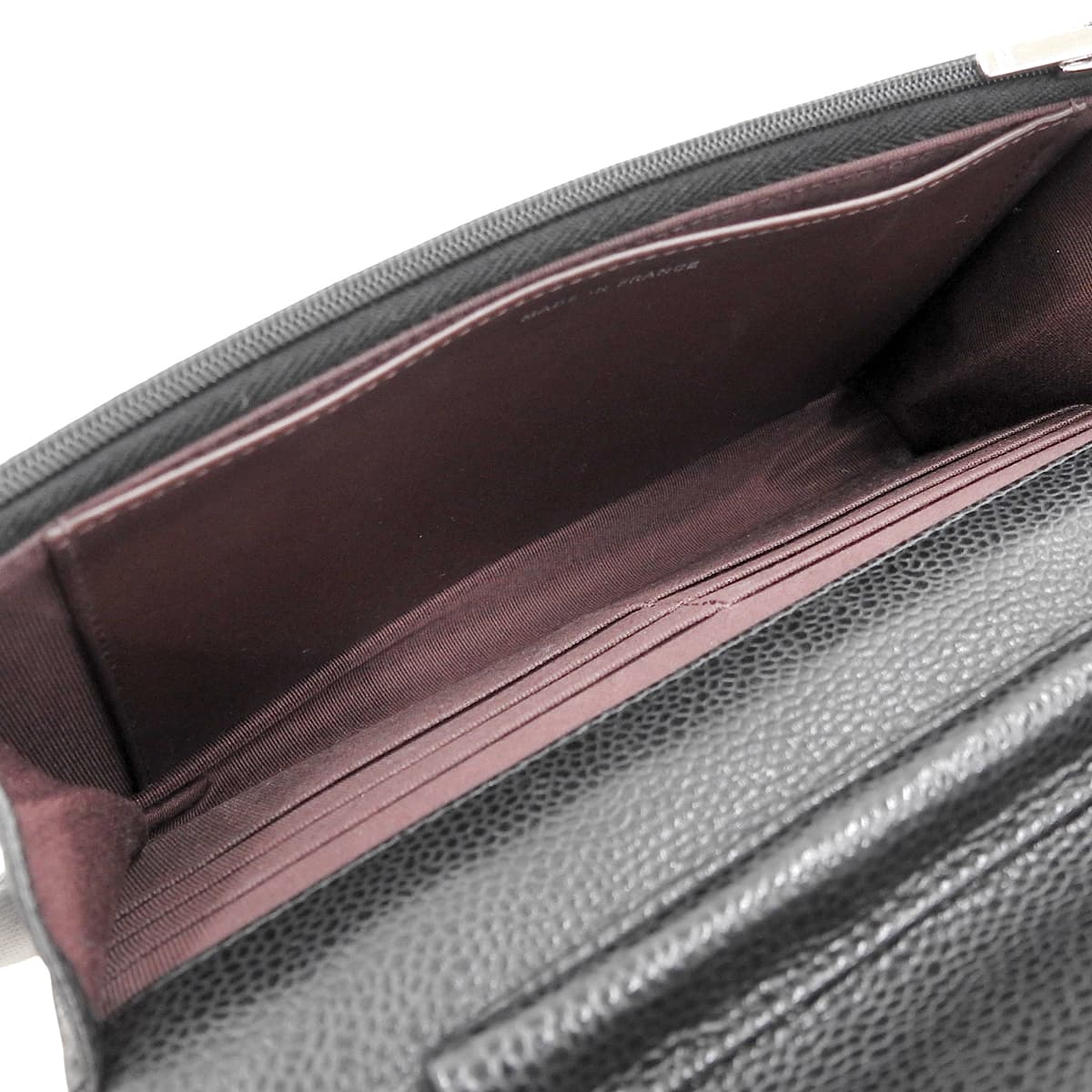 Matelasse Chain Wallet in Caviar Leather, Black, AP0250