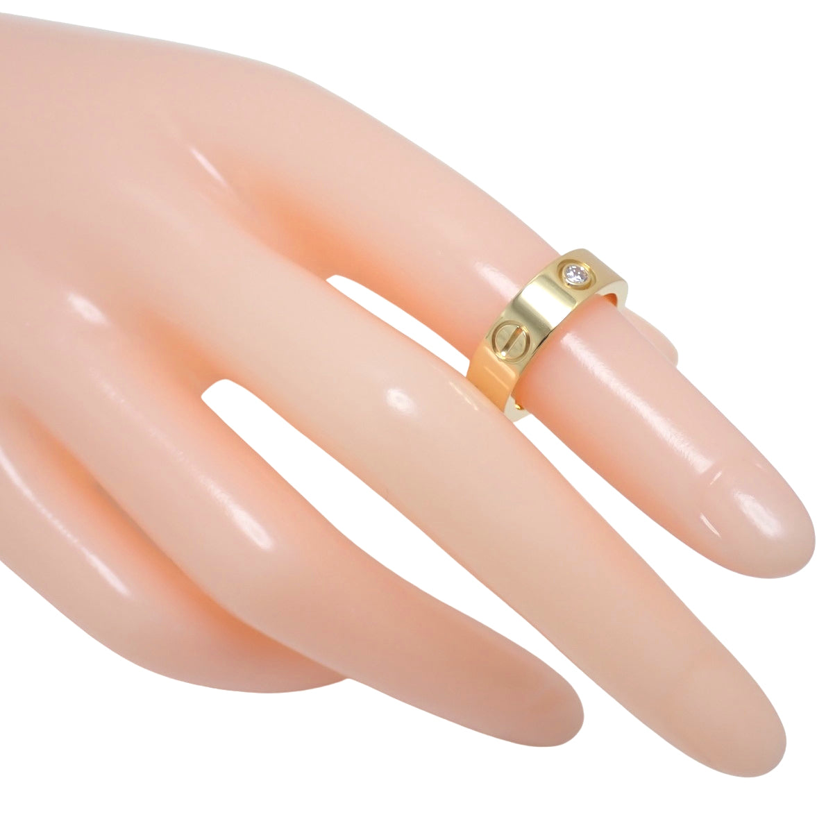 Loveリング クラシックモデル ダイヤモンド3石 K18YG 8.2g 3PD