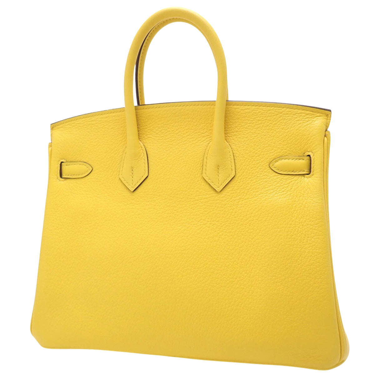 Birkin 25，采用 Taurillon Clemence Jaune-Naples 皮革，配银色五金件和 D 字印记。