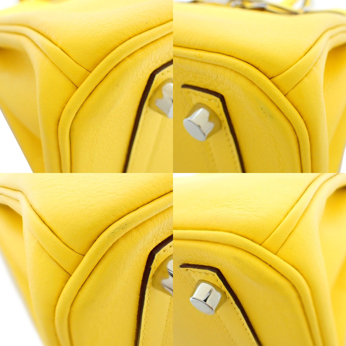 Birkin 25，采用 Taurillon Clemence Jaune-Naples 皮革，配银色五金件和 D 字印记。