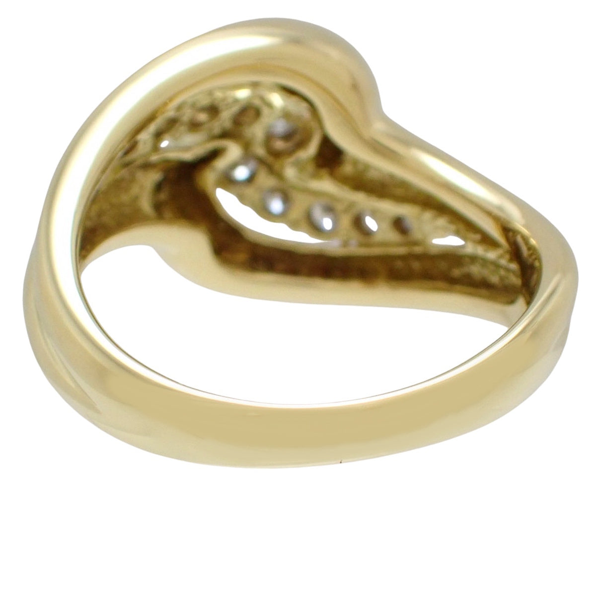 Braided Arm Diamond Ring, D0.31, Yellow Gold K18YG, Size 9.5 (19.5), 5.0g