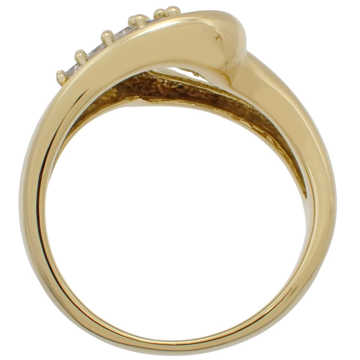 Braided Arm Diamond Ring, D0.31, Yellow Gold K18YG, Size 9.5 (19.5), 5.0g