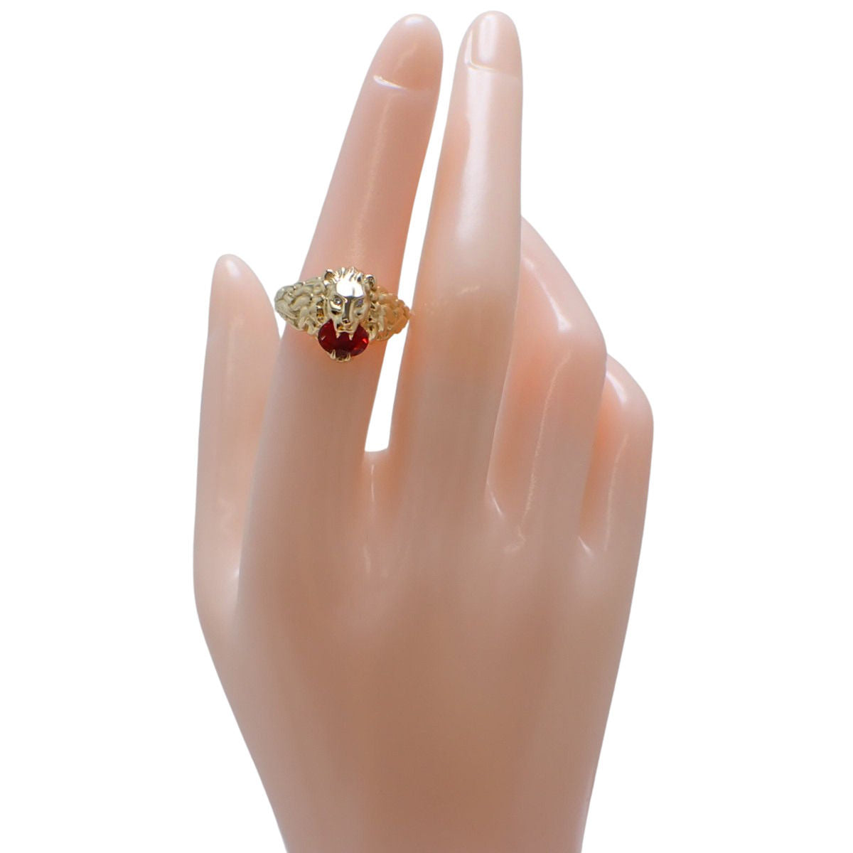 ライオンヘッド リング ファイアオパール/ダイヤモンド イエローゴールド K18YG