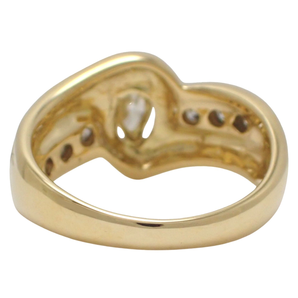 Diamond Ring D0.38/0.35 Yellow Gold K18YG Size 11(US) 6.8g