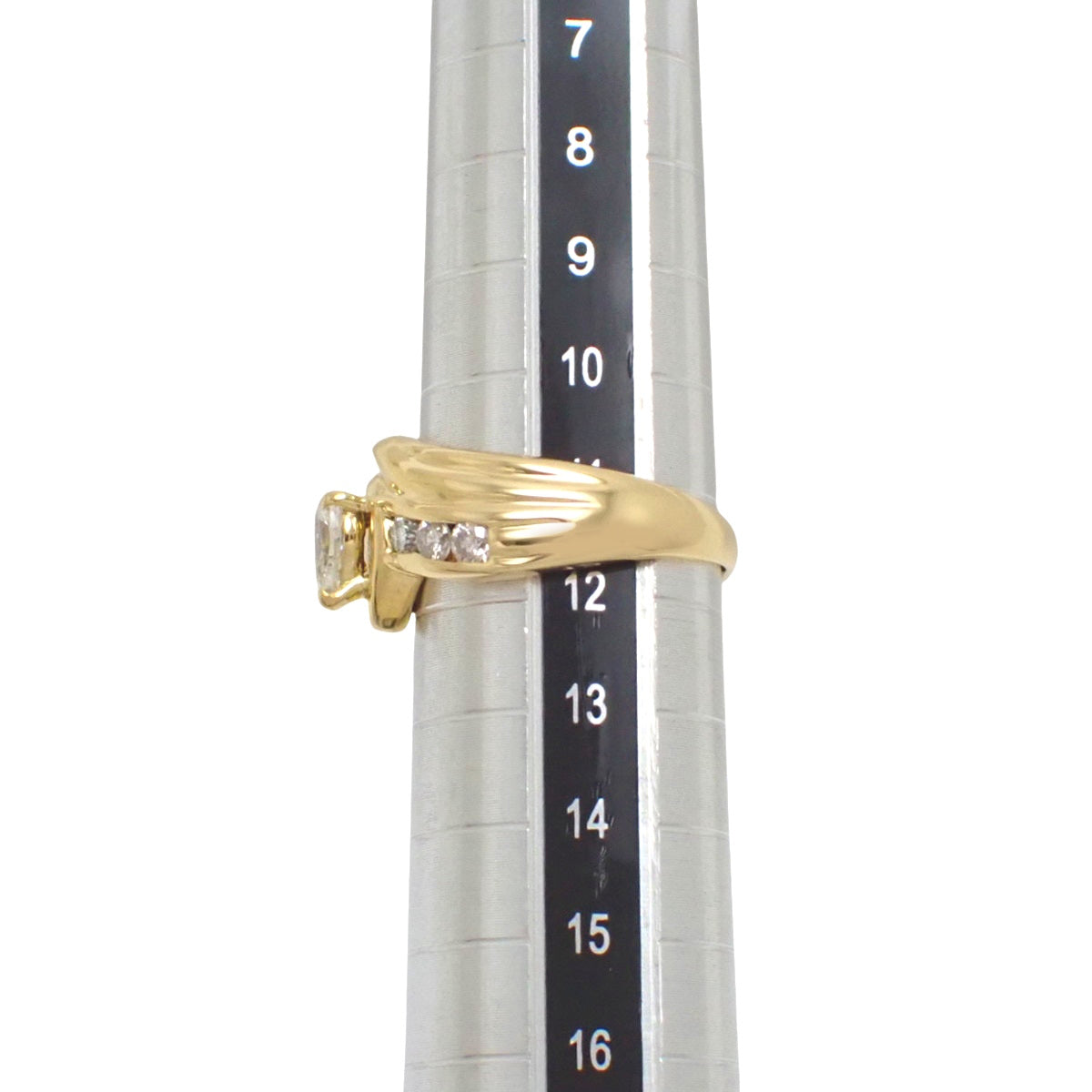 Diamond Ring D0.38/0.35 Yellow Gold K18YG Size 11(US) 6.8g