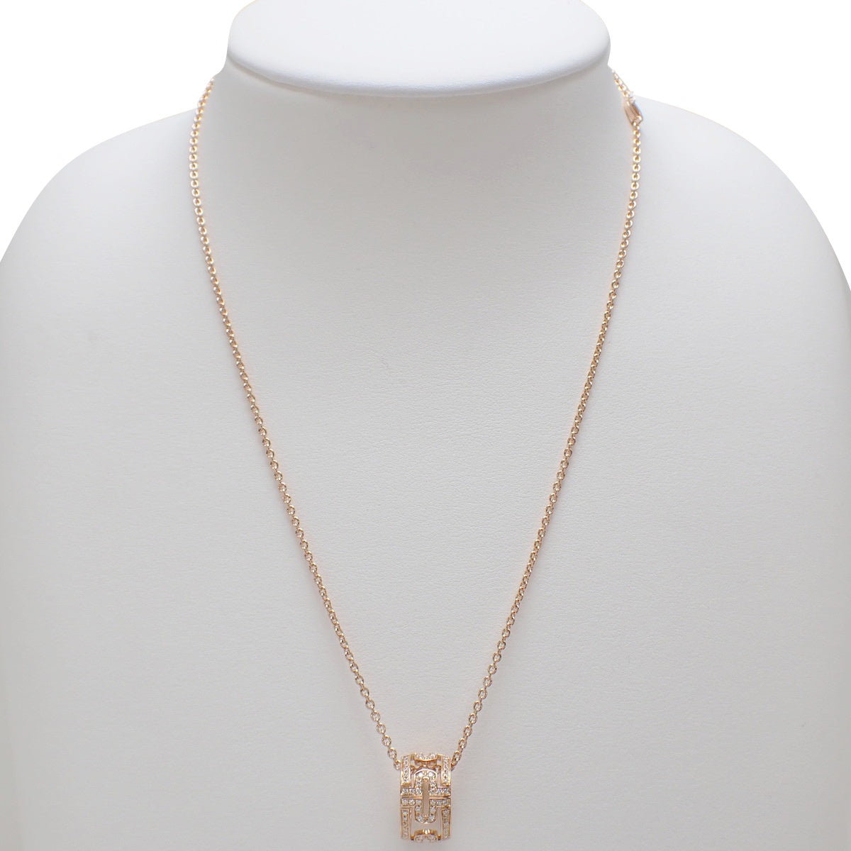 Parentesi Openwork Necklace in Pink Gold with Diamonds