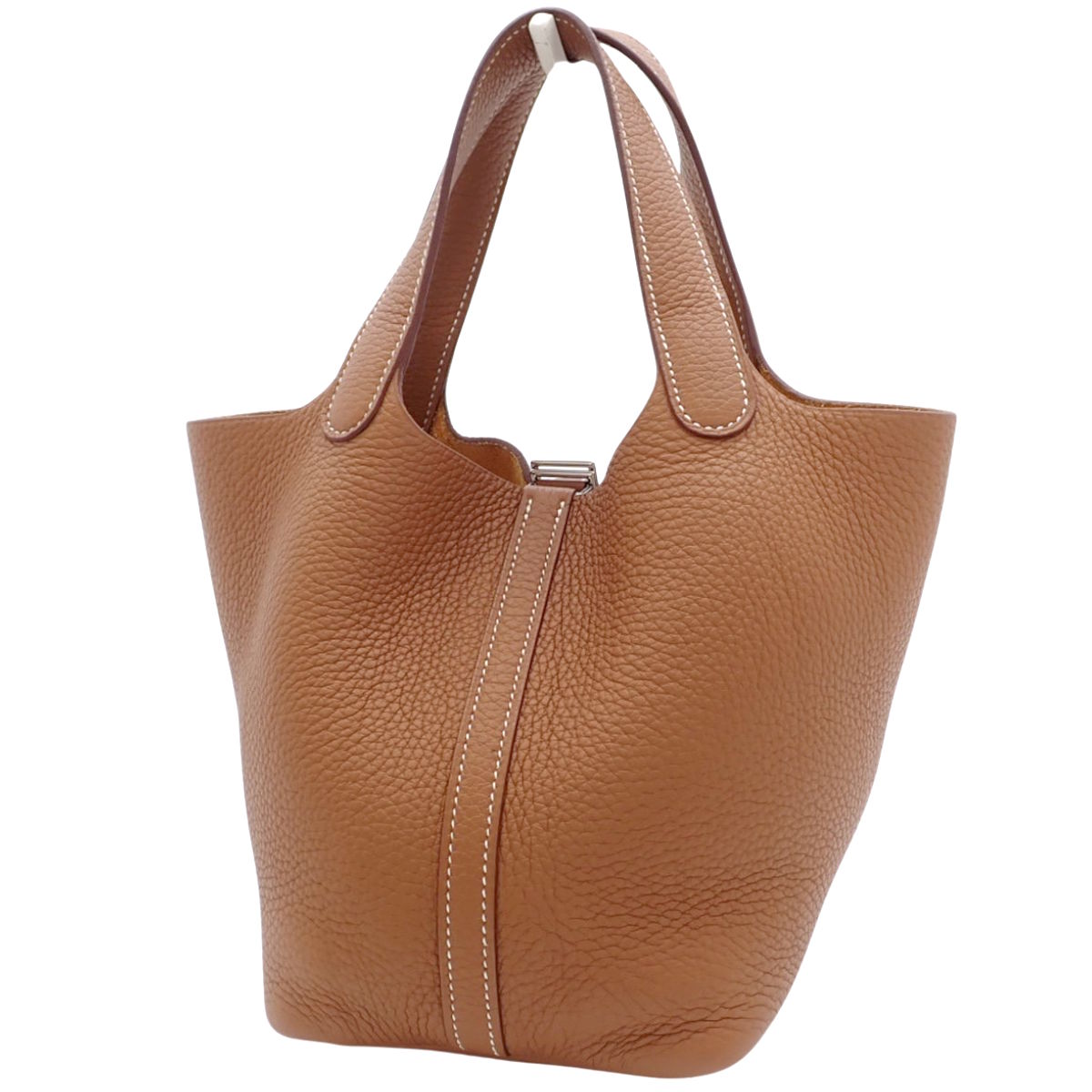 Picotin Lock PM，Taurillon Clemence 皮革，金色、银色五金配件，B 印记