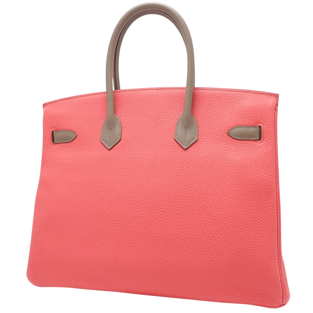 Birkin Kazak 35，Taurillon Swift Rose Jaipur 皮革，Argile Etoupe 皮革，哑光银色五金配件。