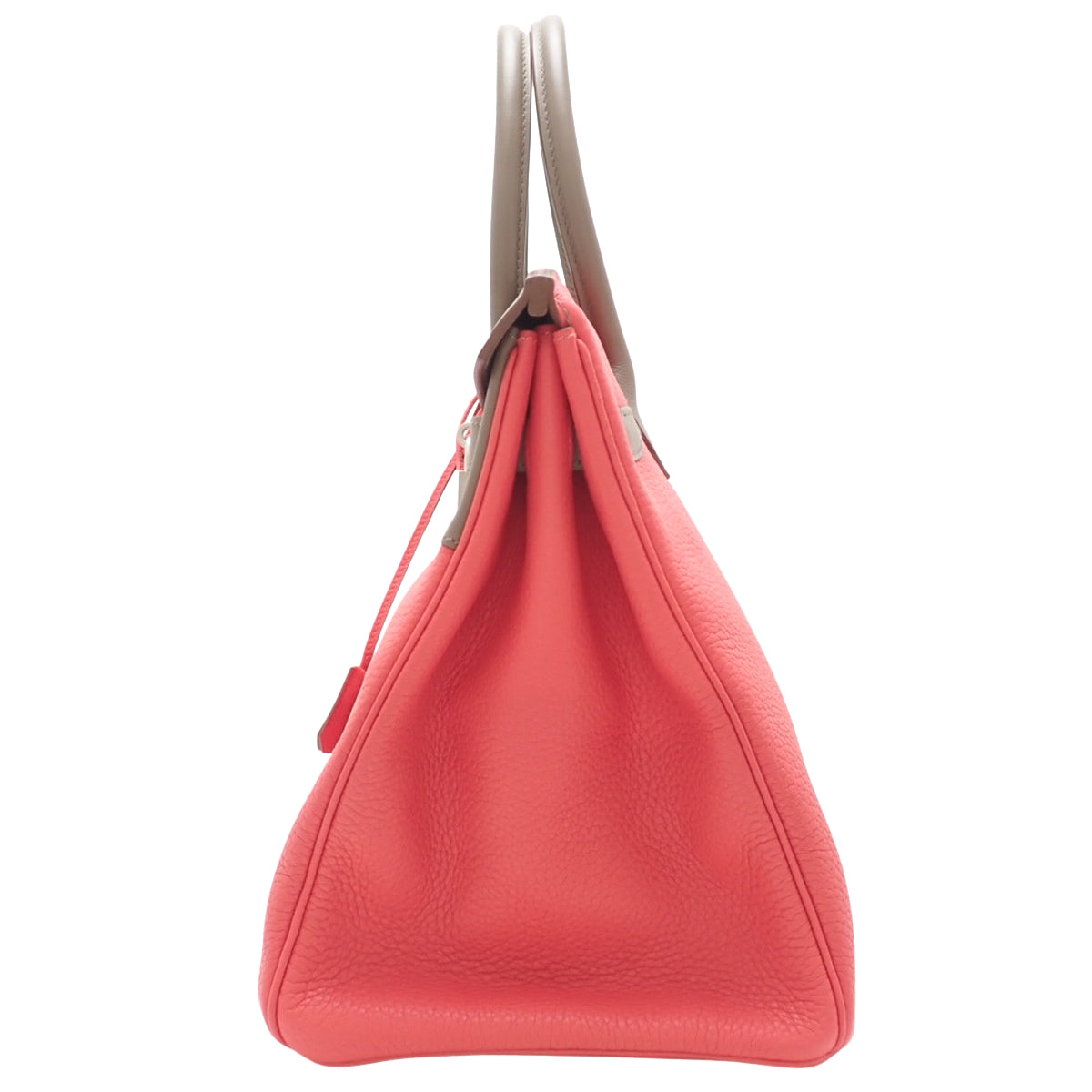 Birkin Kazak 35，Taurillon Swift Rose Jaipur 皮革，Argile Etoupe 皮革，哑光银色五金配件。