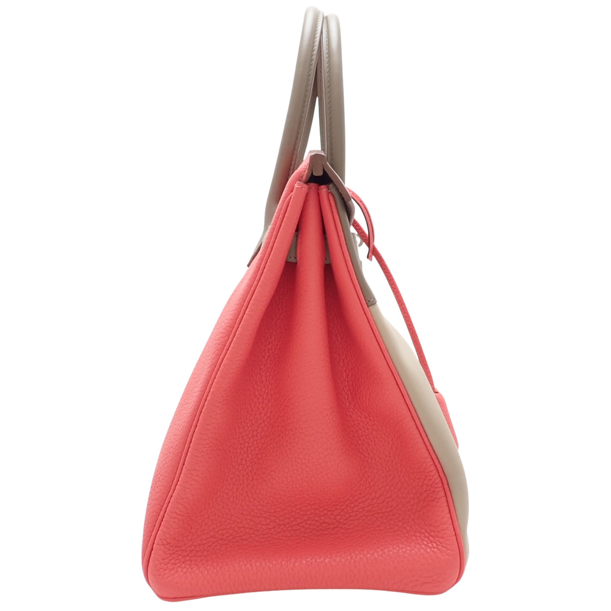 Birkin Kazak 35，Taurillon Swift Rose Jaipur 皮革，Argile Etoupe 皮革，哑光银色五金配件。