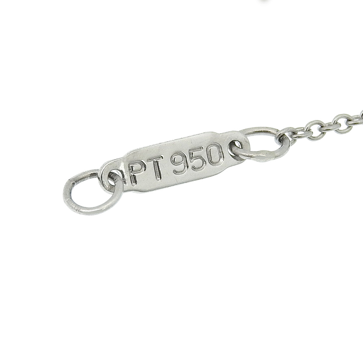 Bezel-set necklace with diamonds in platinum (Pt950)