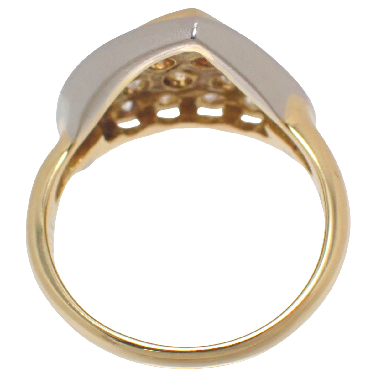 トライアングル ダイヤモンド リング D1.16 K18YG Pt850 7.0g