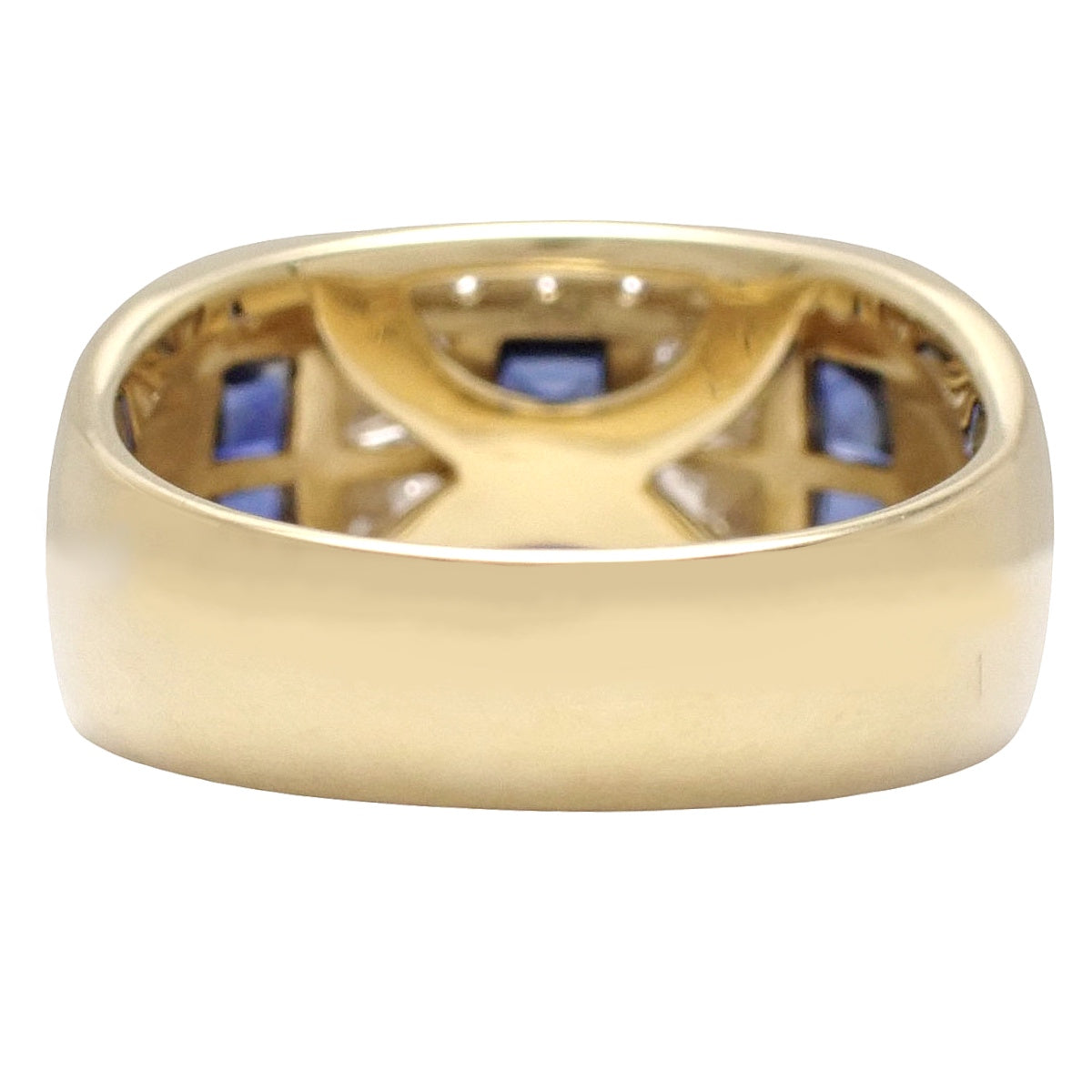Sapphire and diamond ring, size S1.13/D0.94, 18K yellow gold, 9.6g