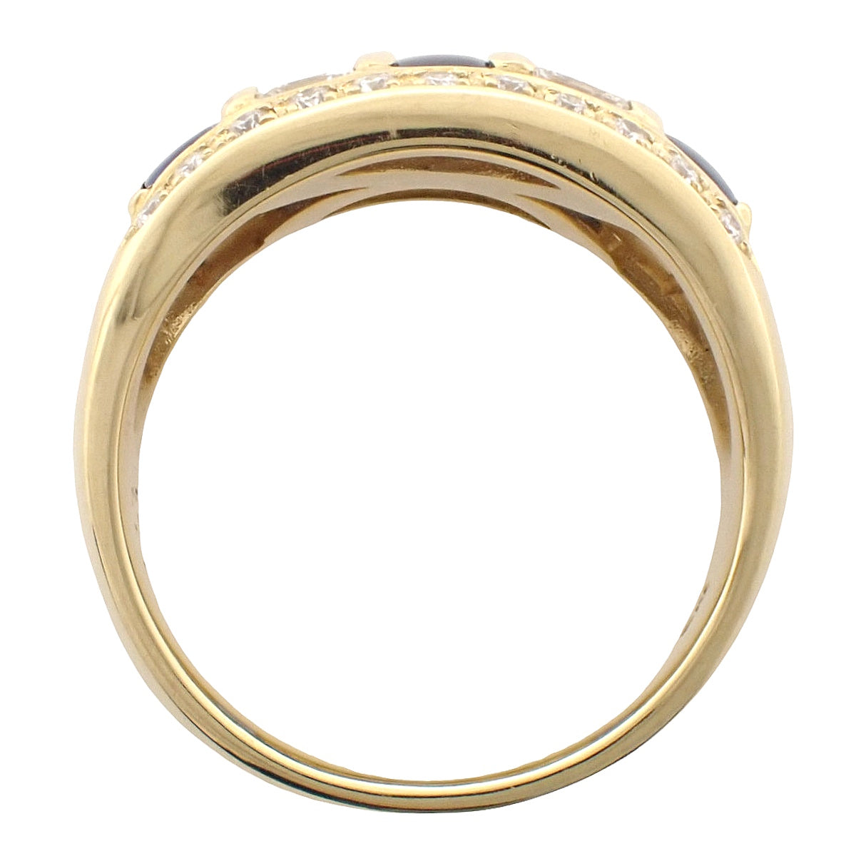 サファイア ダイヤモンド リング S1.13/D0.94 イエローゴールド K18YG 9.6g