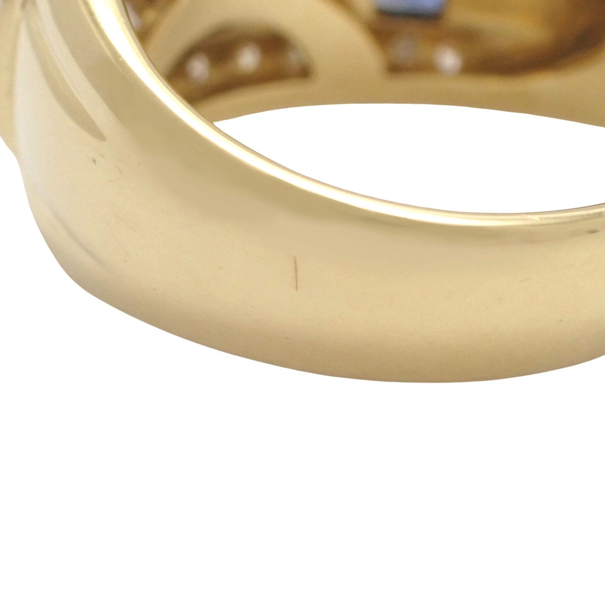 サファイア ダイヤモンド リング S1.13/D0.94 イエローゴールド K18YG 9.6g