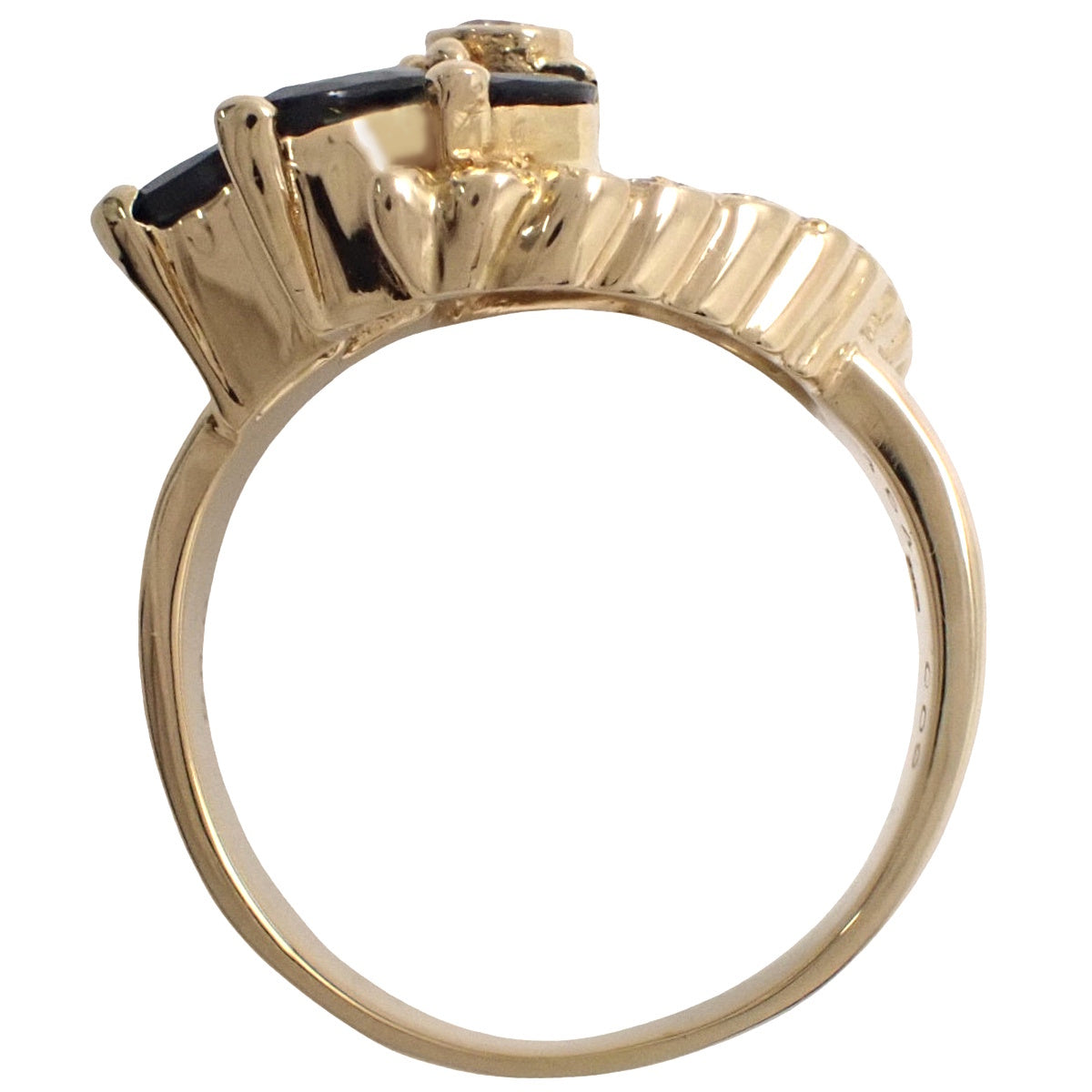 Sapphire and diamond ring, size S1.54/D0.65/0.09, 18K yellow gold, 10.0g