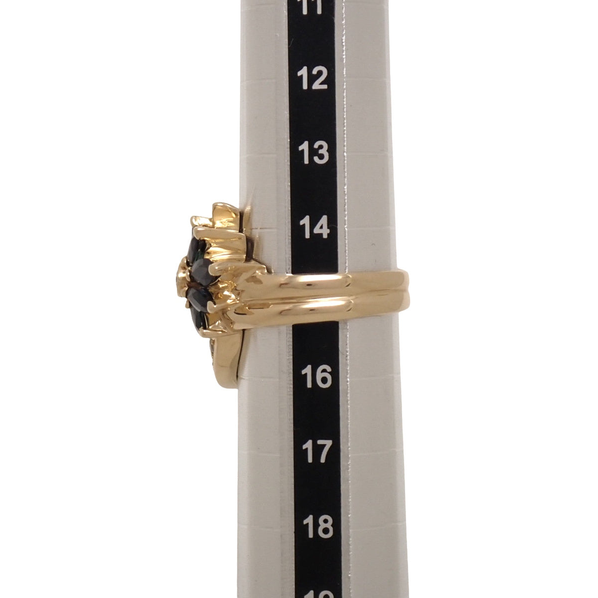 Sapphire and diamond ring, size S1.54/D0.65/0.09, 18K yellow gold, 10.0g