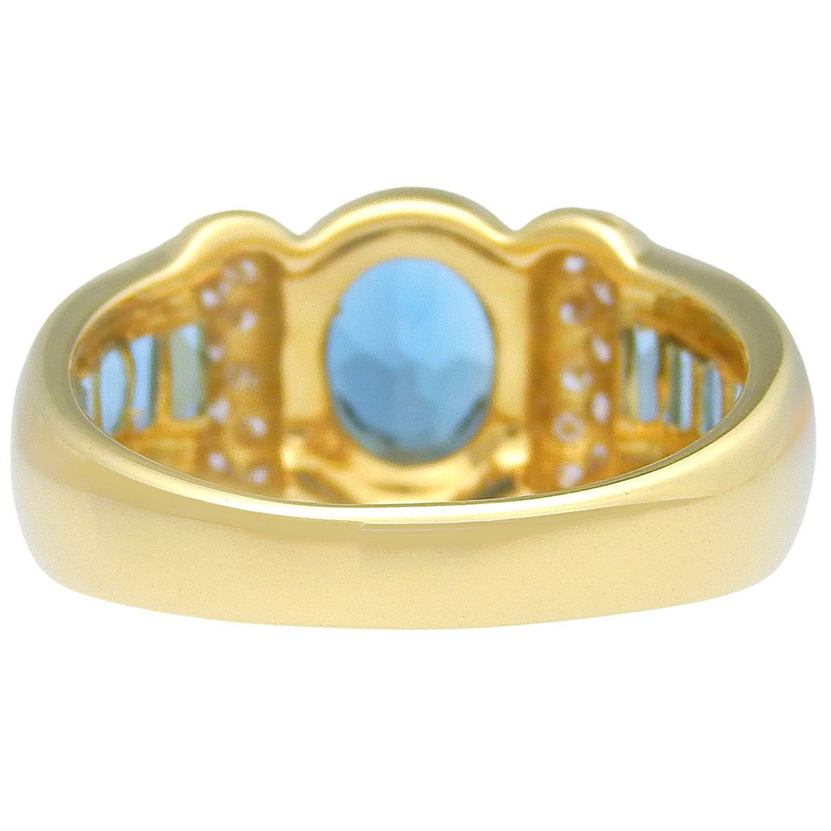 ブルートパーズ リング BT0.94,0.64/D0.35 イエローゴールド K18YG 6.8g