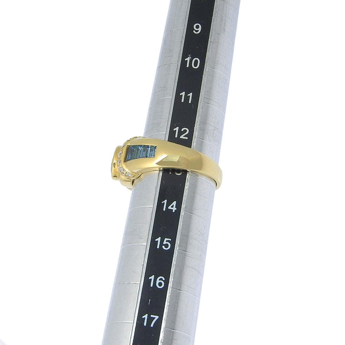 ブルートパーズ リング BT0.94,0.64/D0.35 イエローゴールド K18YG 6.8g