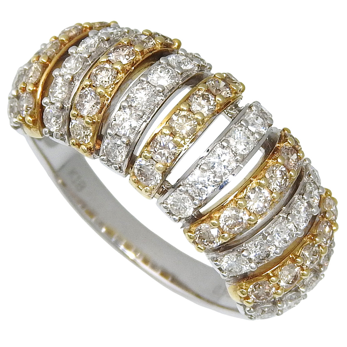 ダイヤモンド リング D0.92 ホワイトゴールド K18WG イエローゴールド K18YG 12(52)号 5.1g