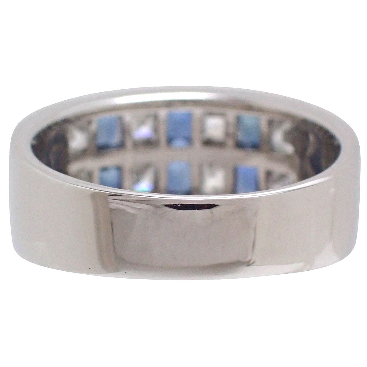 Sapphire and diamond ring, size S0.87/D0.92, platinum Pt900, 10.0g