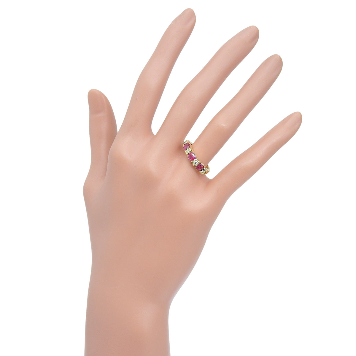 ルビー ダイヤモンド リング R1.16/D0.15 イエローゴールド K18YG 4.3g