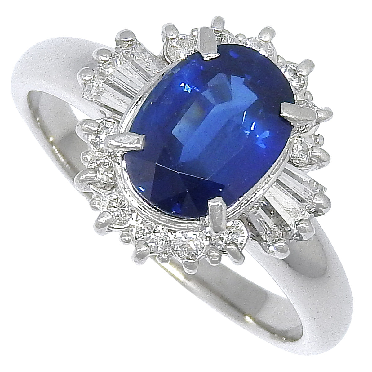 サファイア ダイヤモンド リング S2.26/D0.41 プラチナ Pt900 7.2g