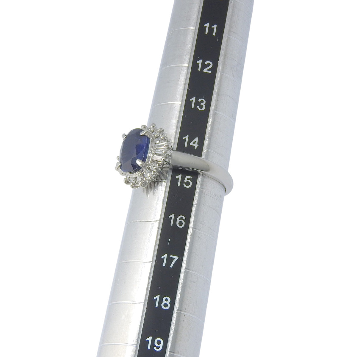 Sapphire and diamond ring, size S2.26/D0.41, platinum Pt900, 7.2g