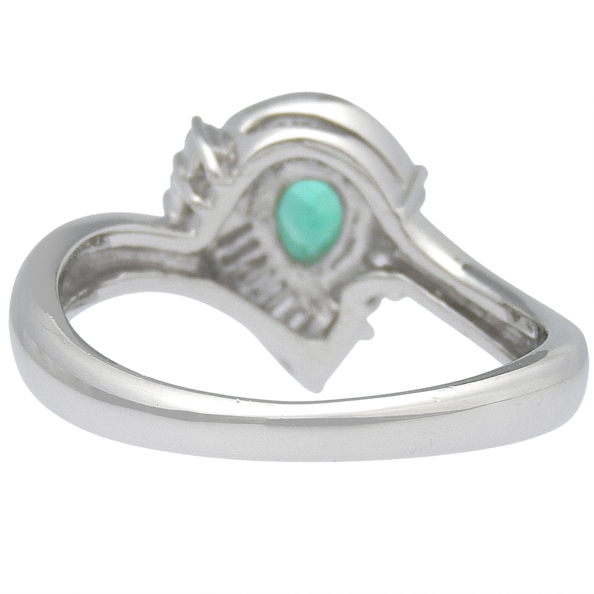 Emerald and diamond ring, E0.21/D0.28, platinum Pt900, 6.3g