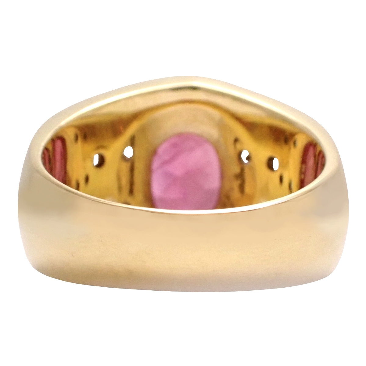 粉色蓝宝石钻石戒指，PS1.85/D0.23，18K黄金，10.7克