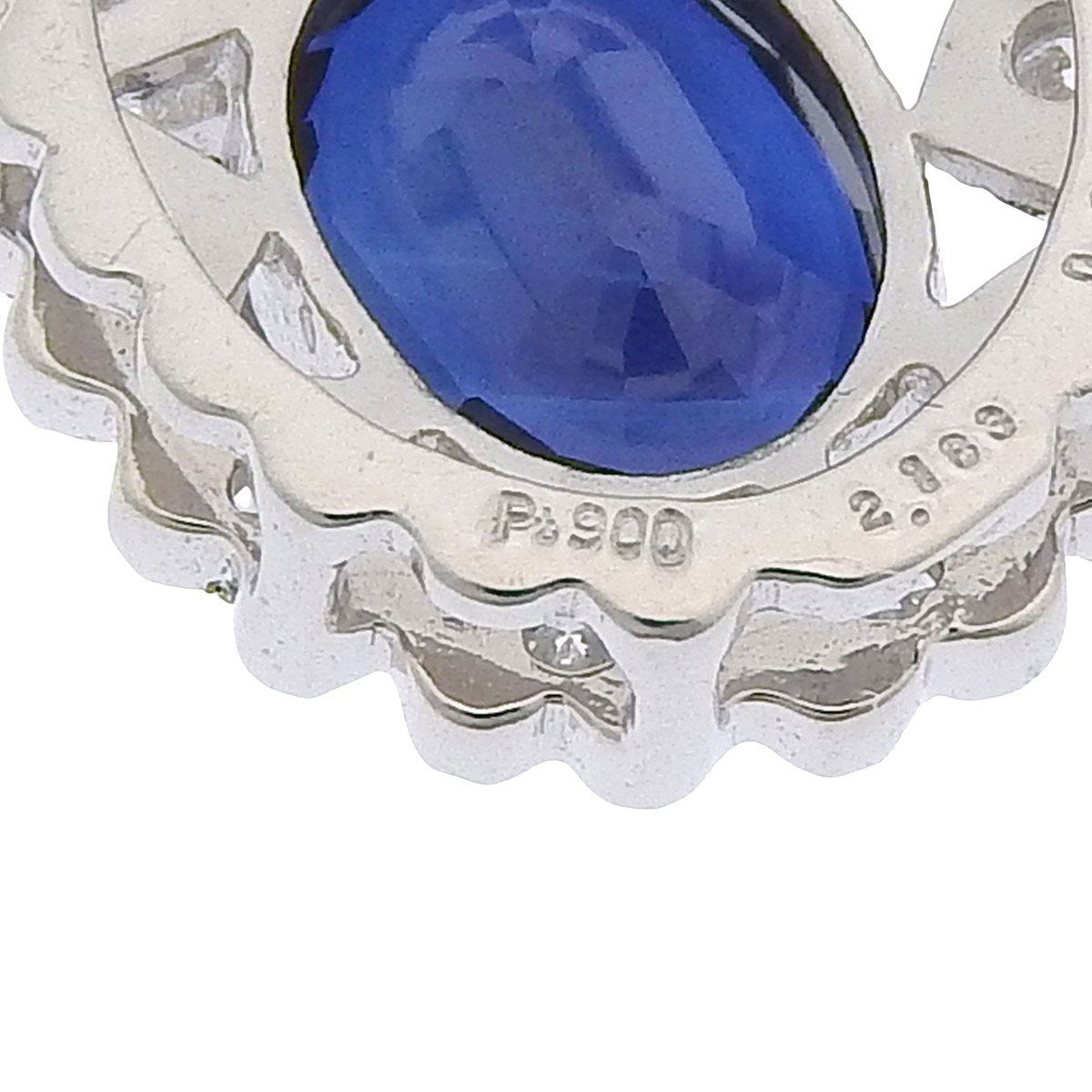 サファイア ダイヤ ネックレス S2.183/D0.22 プラチナ Pt900 Pt850 6.8g