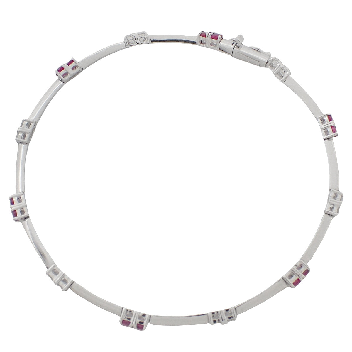 ルビー ダイヤモンド ブレスレット R0.75/D0.41 K18WG 6.7g