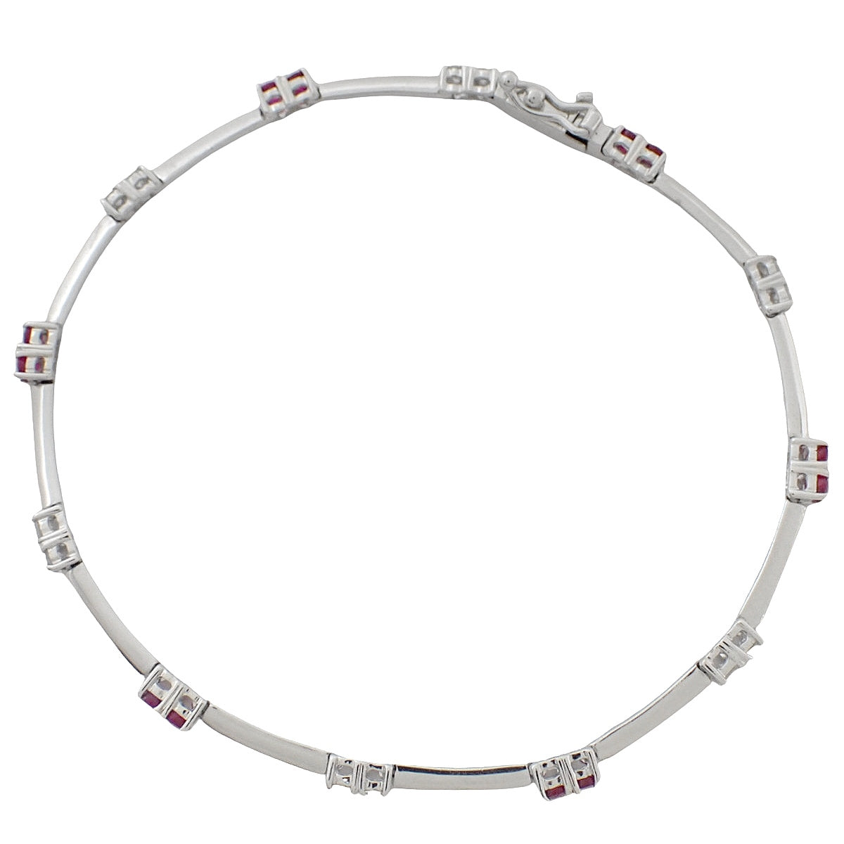 ルビー ダイヤモンド ブレスレット R0.75/D0.41 K18WG 6.7g