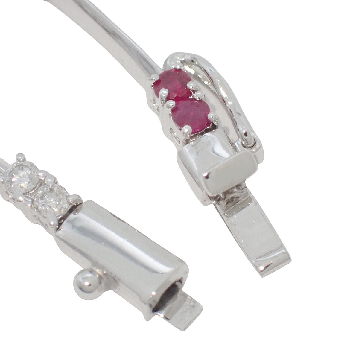 ルビー ダイヤモンド ブレスレット R0.75/D0.41 K18WG 6.7g