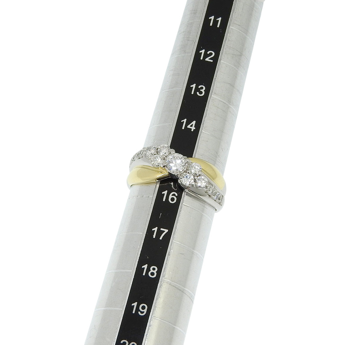 ダイヤモンド コンビリング D0.80 プラチナ Pt900 イエローゴールド K18YG 6.4g