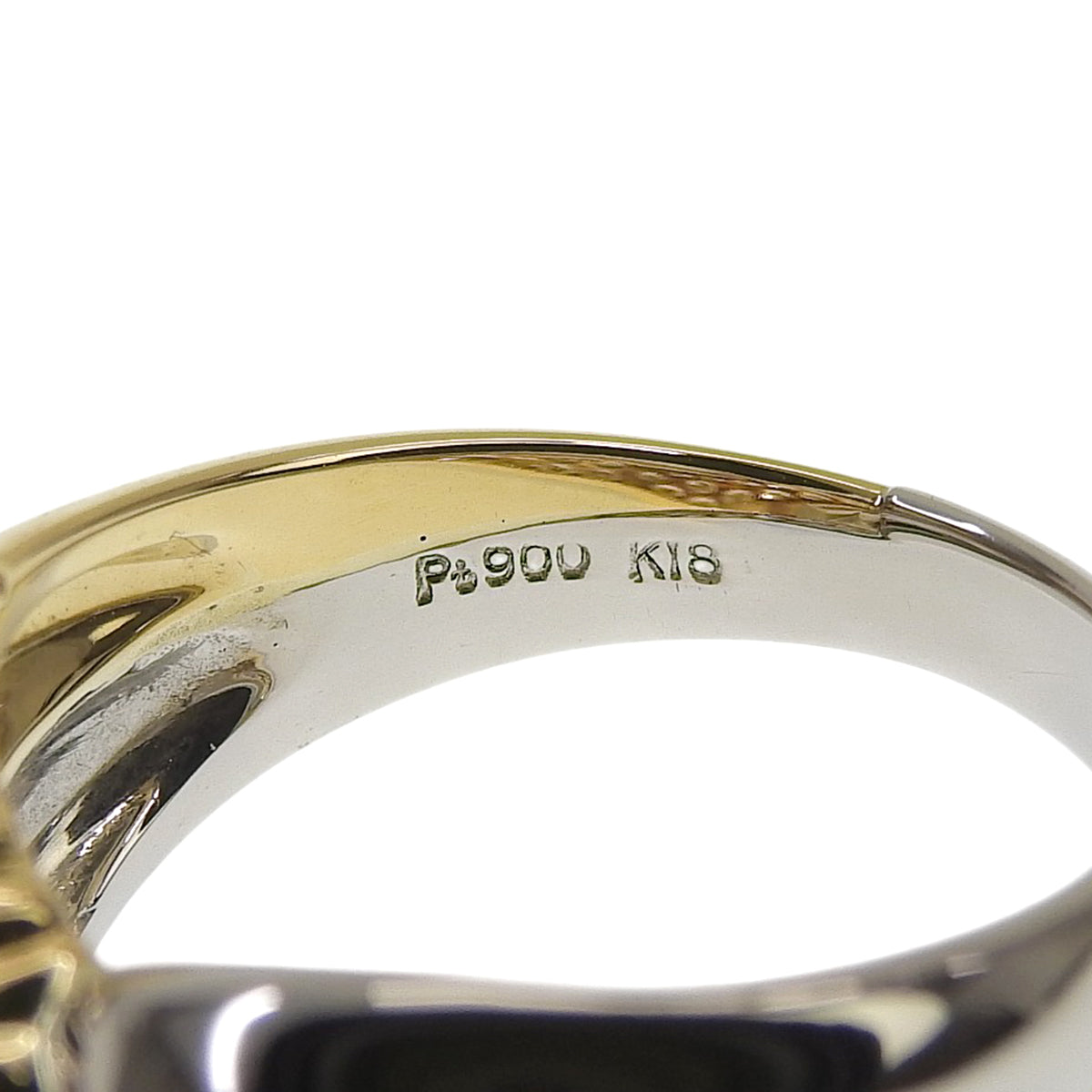 ツーカラー ツイスト リング D1.00 イエローゴールド K18YG プラチナ Pt900 7.1g