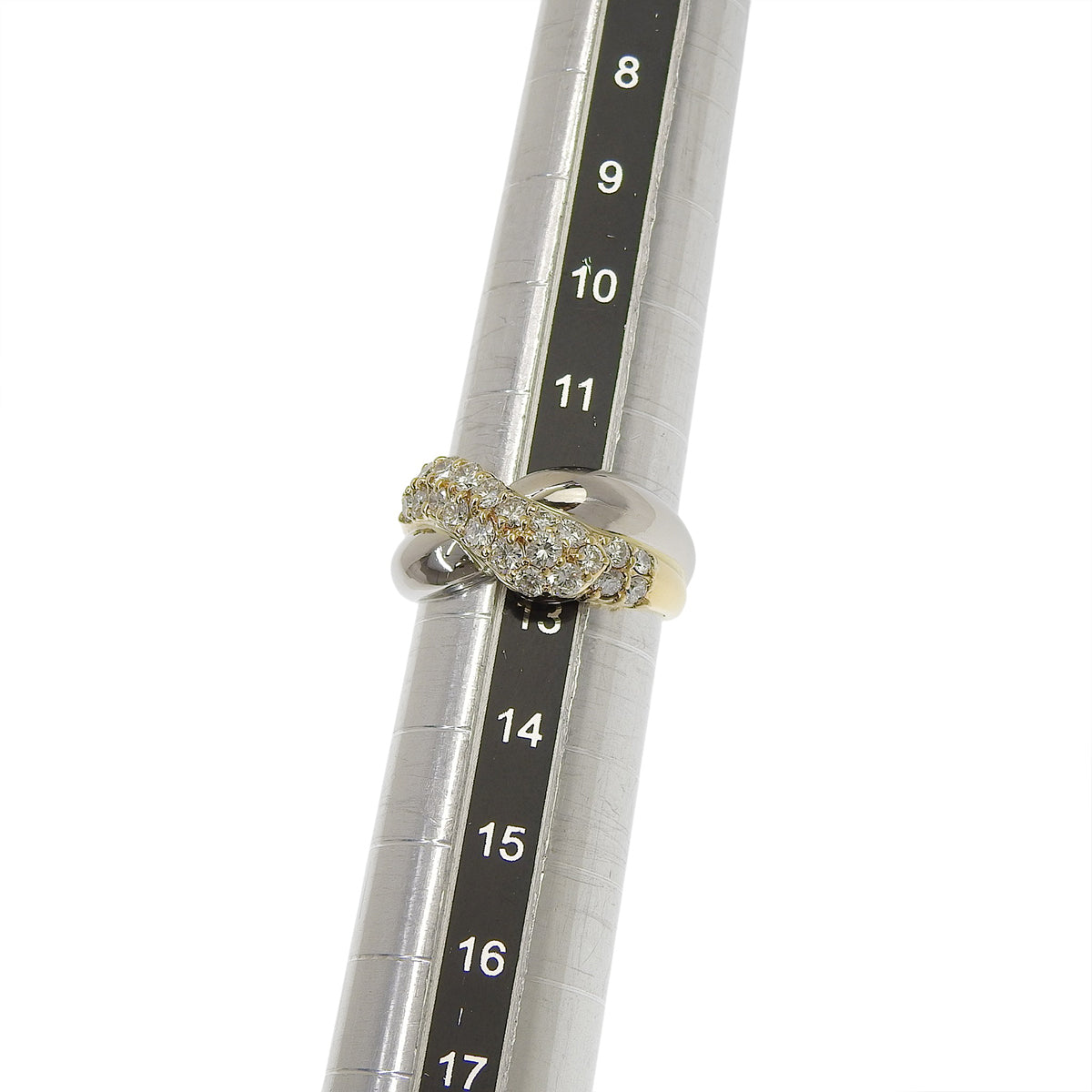 ツーカラー ツイスト リング D1.00 イエローゴールド K18YG プラチナ Pt900 7.1g