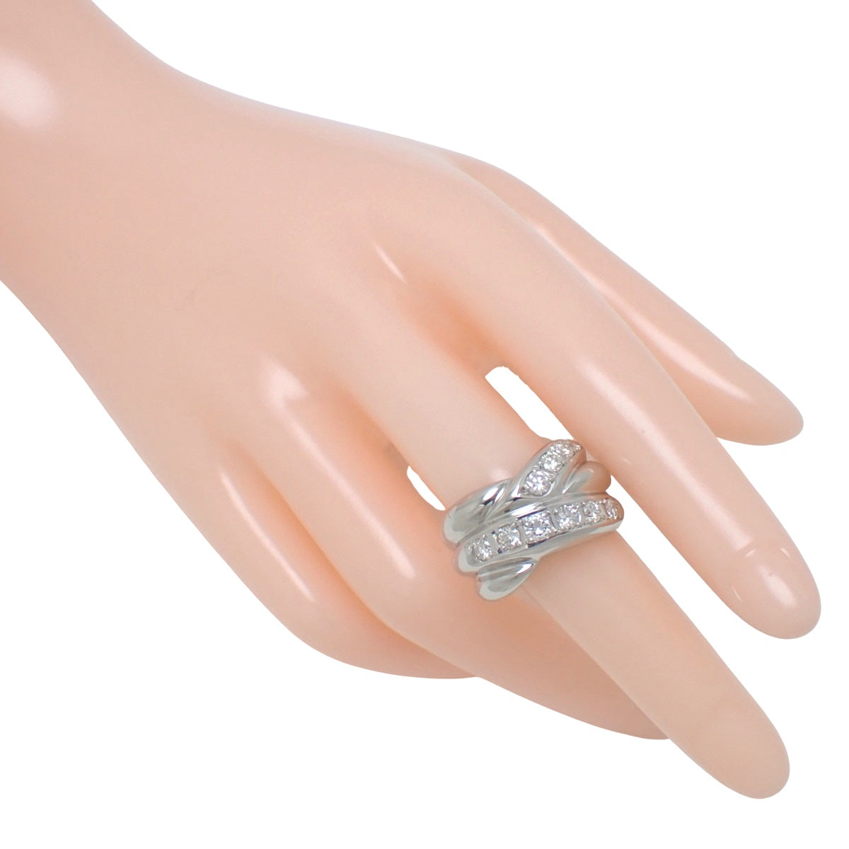 Diamond Ring D1.00 Platinum Pt900 Size 14 (US 7) 14.9g