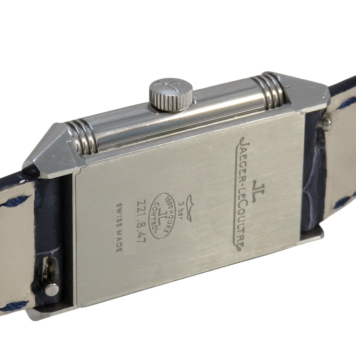 Reverso Classic Small 221.8.47 SS/Leather Silver Quartz Women's