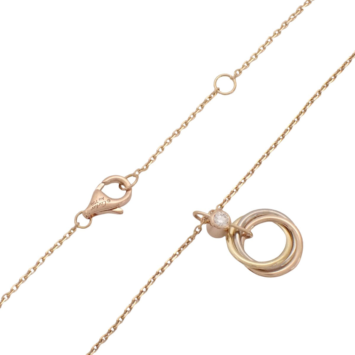 三位一体项链，钻石 K18YG K18PG K18WG