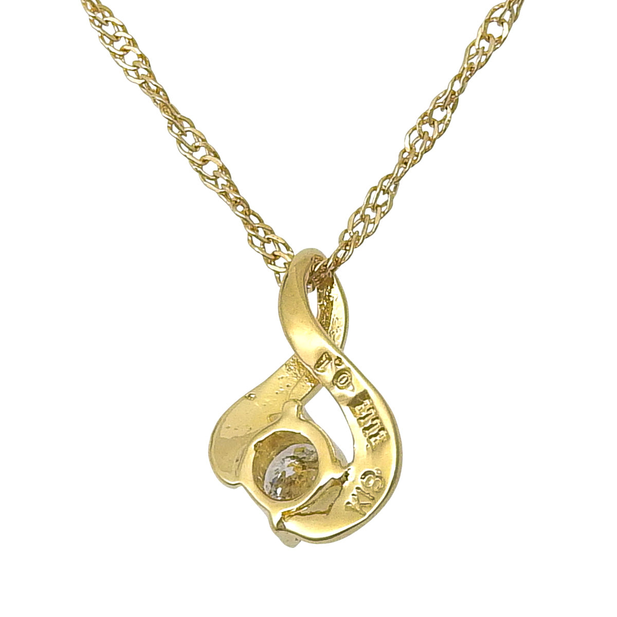 1P钻石项链，钻石直径0.1克拉，18K黄金，1.5克