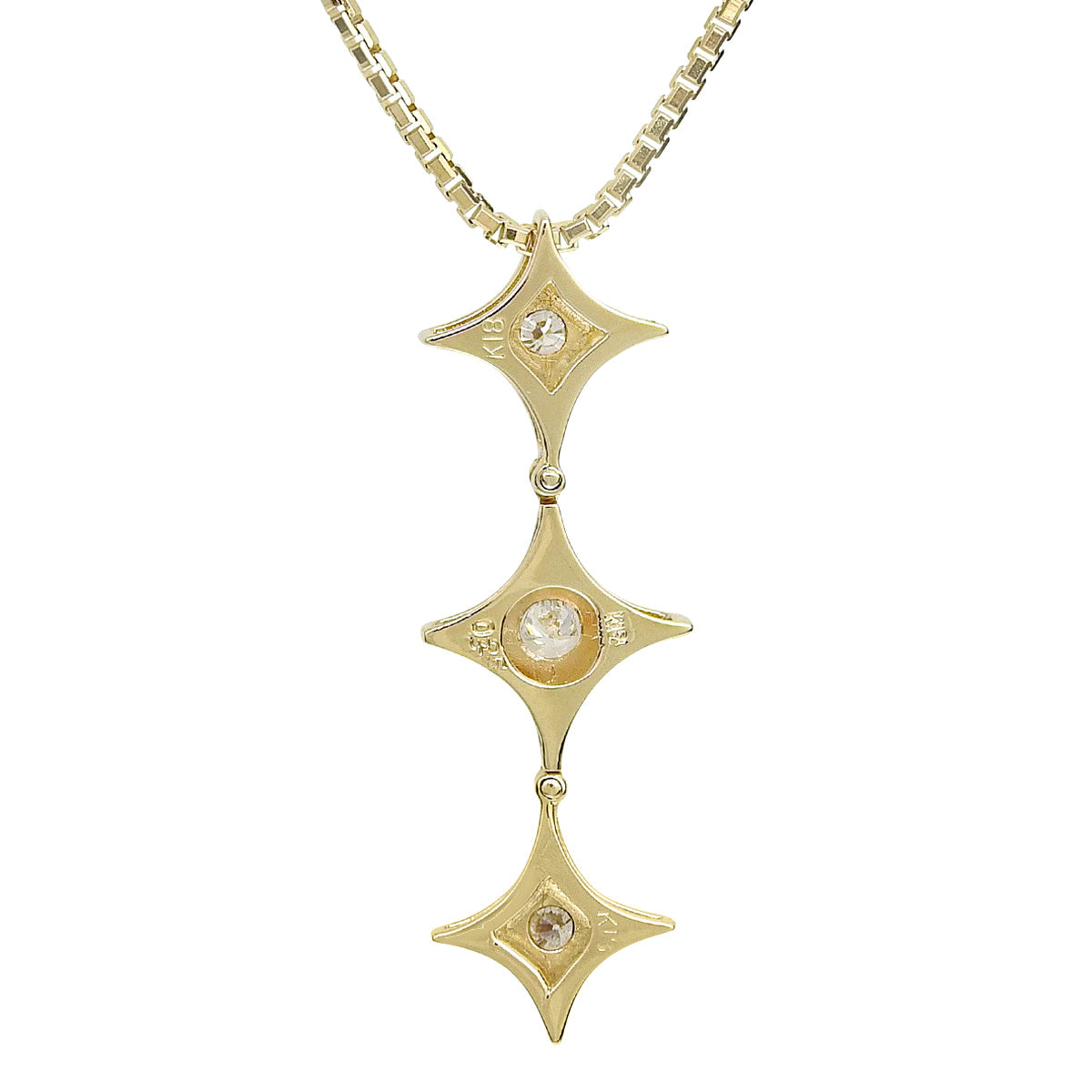 Diamond necklace D0.325 Yellow gold K18YG 6.5g