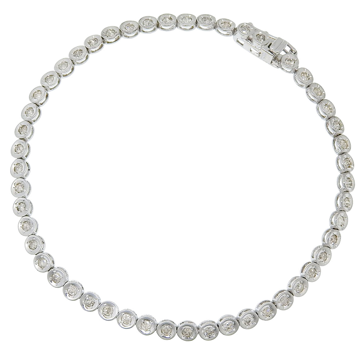 ダイヤモンド テニスブレスレット D1.00 ホワイトゴールド K18WG 6.0g