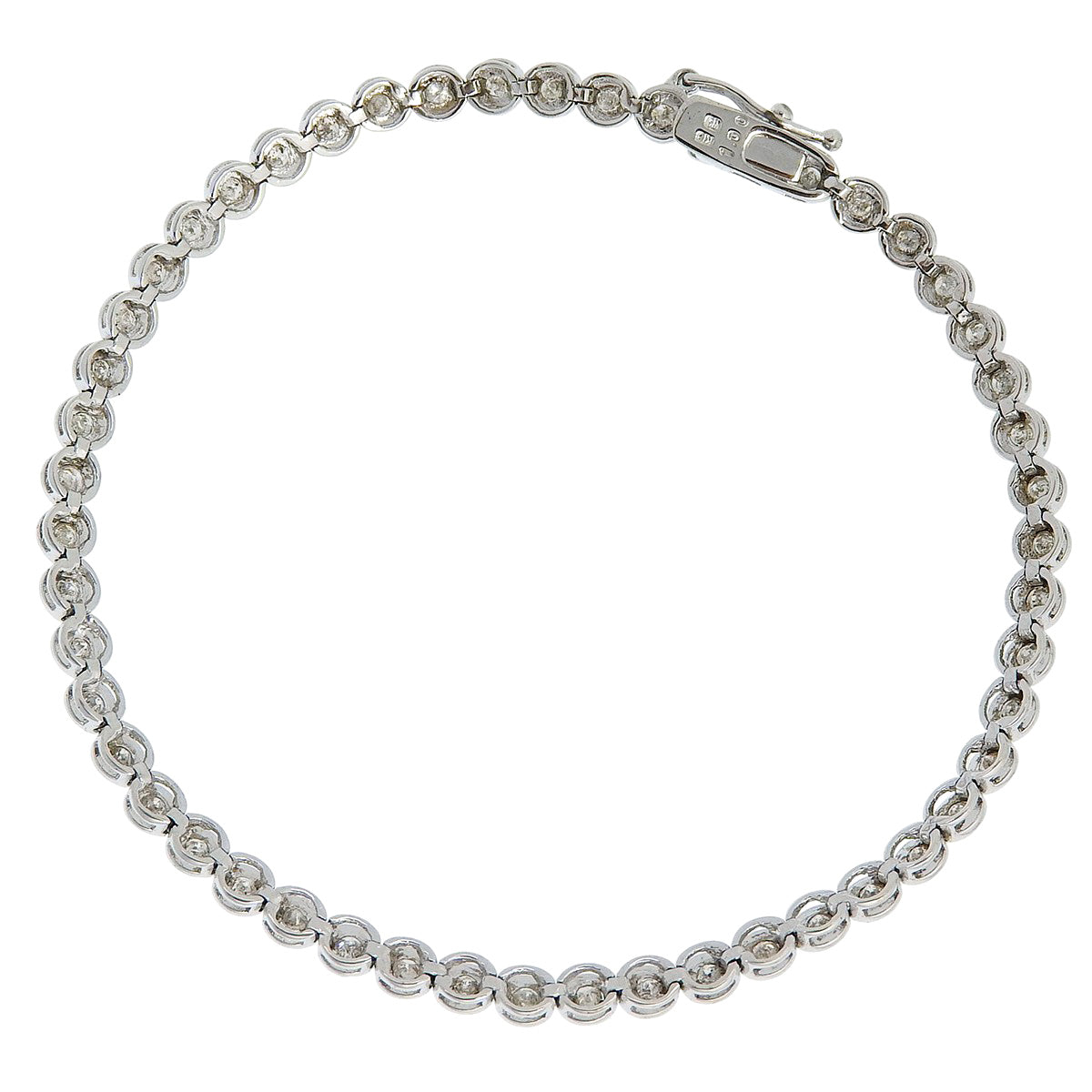 ダイヤモンド テニスブレスレット D1.00 ホワイトゴールド K18WG 6.0g