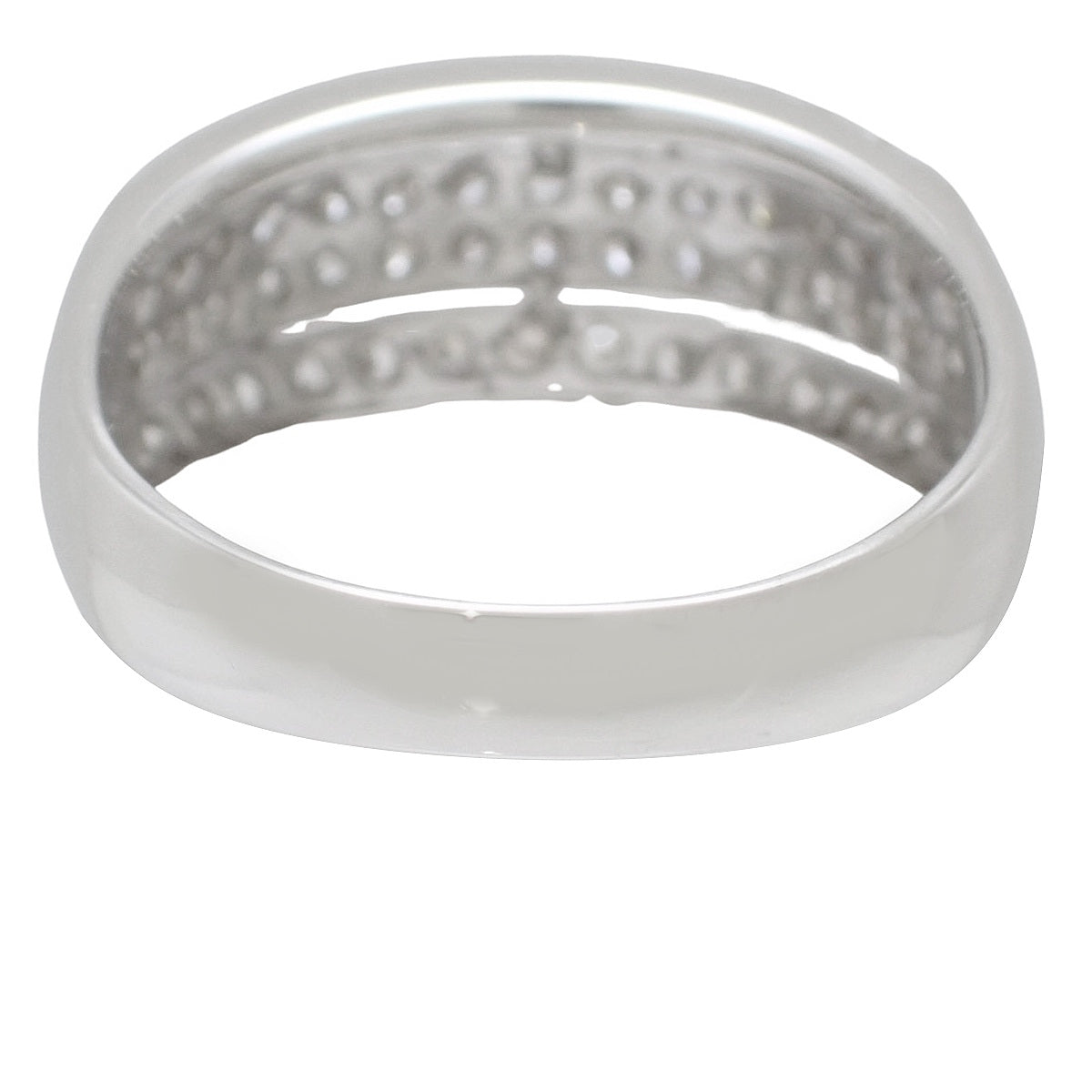 Mitsukoshi Half Pavé Diamond Ring D1.00 Platinum Pt900 Size 15 (US 7.25) 7.2g