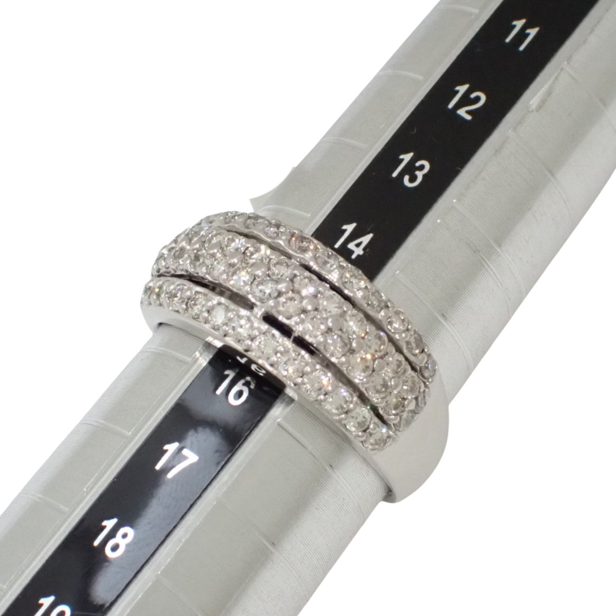 Mitsukoshi Half Pavé Diamond Ring D1.00 Platinum Pt900 Size 15 (US 7.25) 7.2g