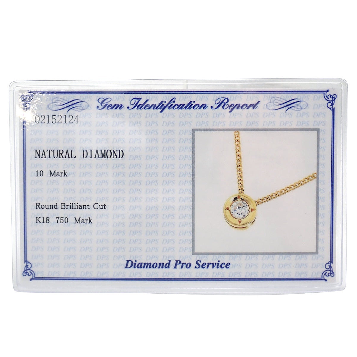 Diamond Necklace D1.0 Yellow Gold K18YG 2.5g