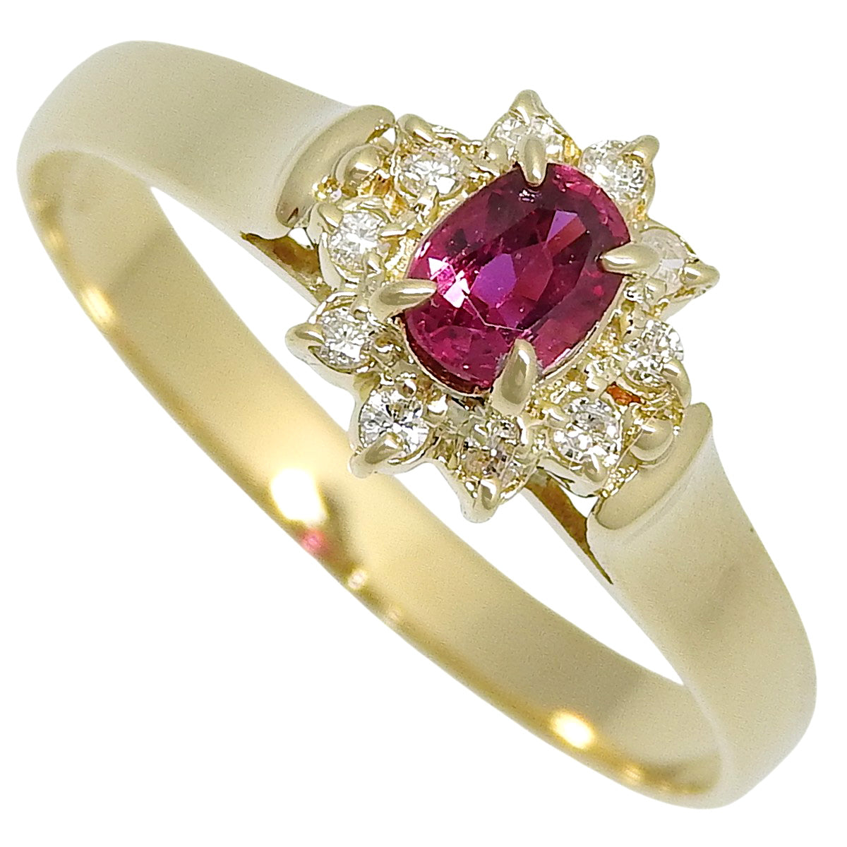 ルビーリング R0.28/D0.06 イエローゴールド K18YG 2.0g