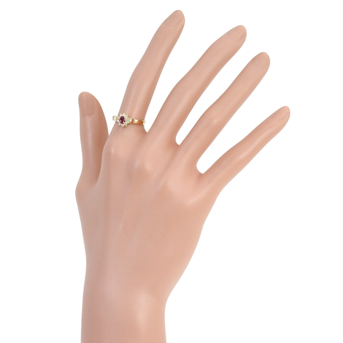 ルビーリング R0.28/D0.06 イエローゴールド K18YG 2.0g